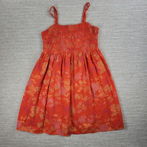 Universal Thread Dress Womens Medium Orange Smocked Top Adjustable Straps Summer - Picture 5 of 16
